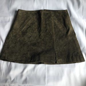BLANKNYC Green Leather Mini Skirt